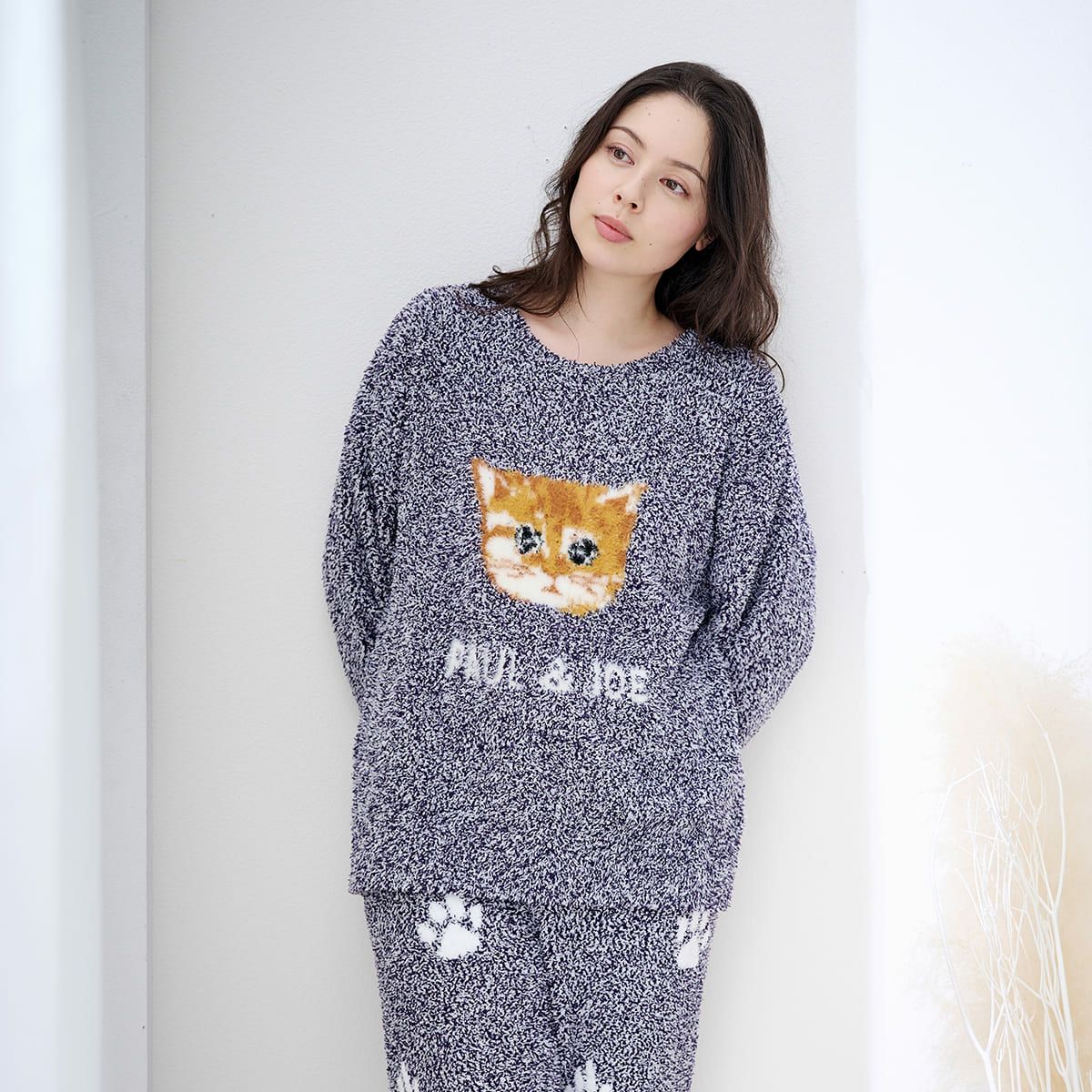 ふわふわヌネット メランジモールヤーンジャカード プルオーバー