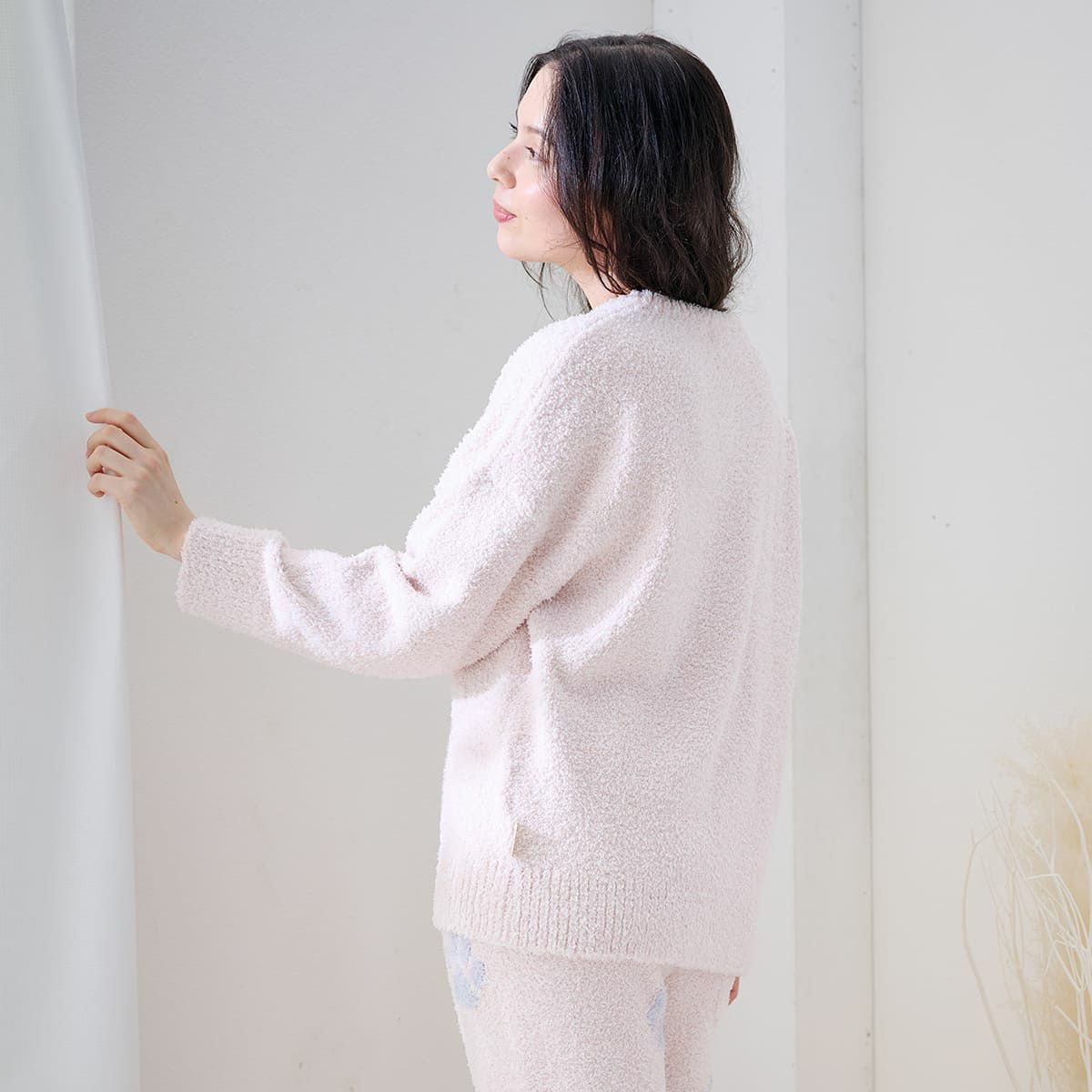 ふわふわヌネット メランジモールヤーンジャカード プルオーバー