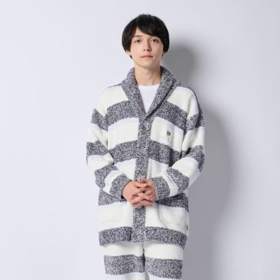 ラッピング済】【メンズ】メランジボーダーニット ショール